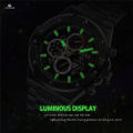 Forsining 169 Racing Men Mechanical Watch Automatic Students Game Run Calendar Glow Hands Black Stainless Steel Clock Fashion